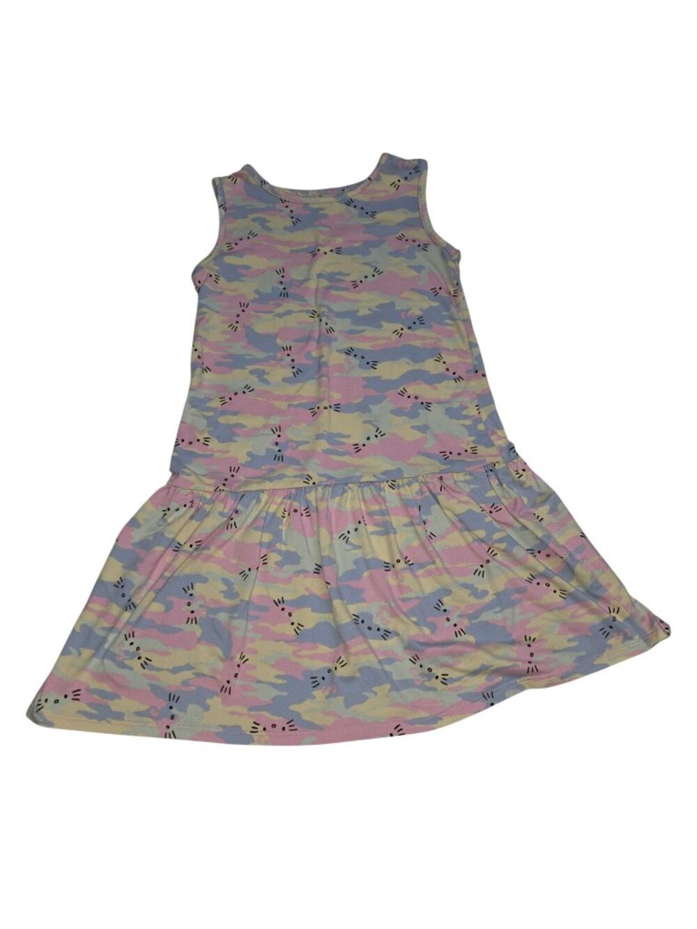 Hello Kitty Girls 7/8  SleevelessCamouflage Dress Cat Print 4491
